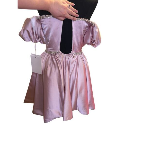 Mac Duggal Puff-Sleeve Short Party Dress 20688 in Blush Size 2 READ DESCRIPTION - Picture 2 of 15